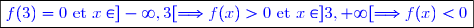 \boxed{\textcolor{blue}{f(3)=0 \text{ et } x\in]-\infty,3[\Longrightarrow f(x)>0\text{ et } x\in]3,+\infty[\Longrightarrow f(x)<0}}}